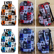 Custom all over Moto printed backpack (ANY colour combo)