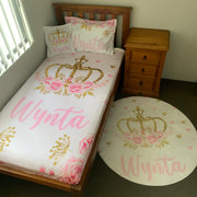 Custom floral princess theme blanket design