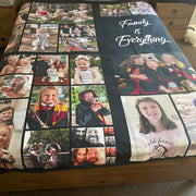 Custom family photo blanket design