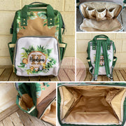 Custom Safari design backpack nappy bag