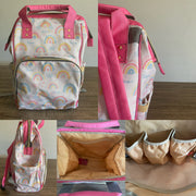 Custom rainbow style backpack nappy bag