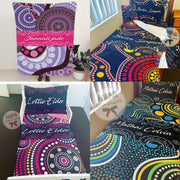 Custom Aboriginal art blanket 4 colour designs
