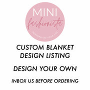 Custom blanket design listing
