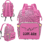 Custom girls maori print style backpack nappy bag