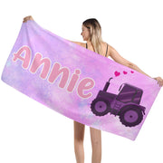 Custom name tractor towel