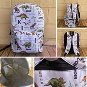 Custom multi dinosaur printed backpack
