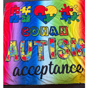 Custom autism acceptance blanket design