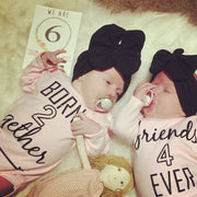 Twin Onesies - born 2 gether/ Friends 4 ever