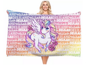 Custom name unicorn towel