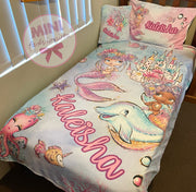 Custom mermaid sparkle theme blanket design