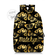 Custom all over gold butterfly printed backpack