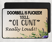 Custom doorbell swear word mats