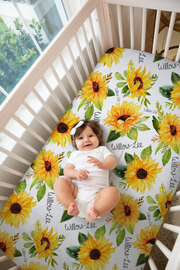 CUSTOM sunflower cot sheets